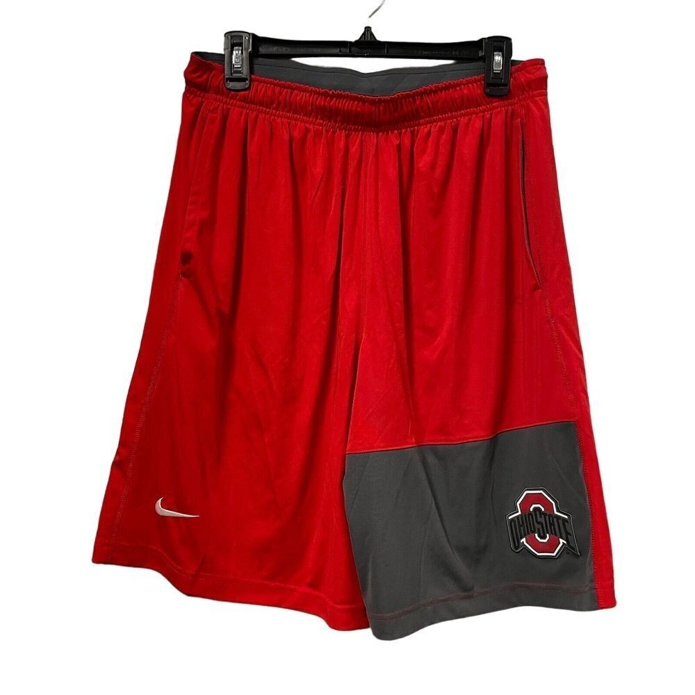 Nike OSU Basketball Shorts Dri fit Mens L Ohio State Buckeyes Block O Activewear